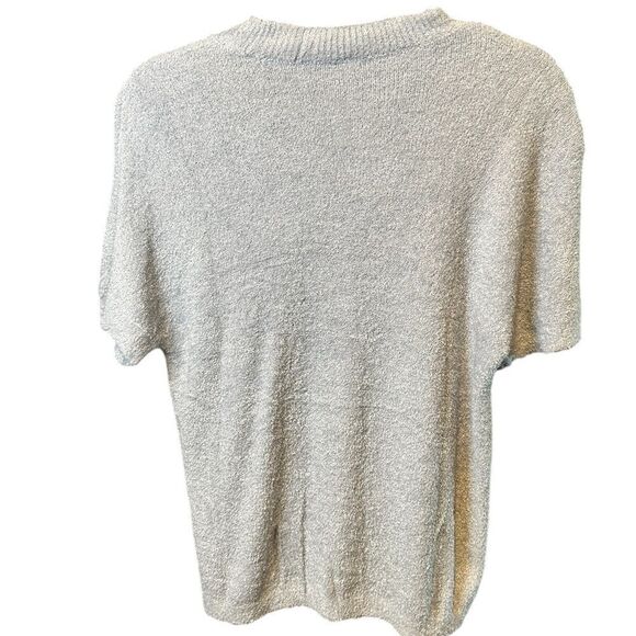 NWT Hello Nite Women’s Steel Blue Crew Neck Short Sleeve e Nylon Sweater - XS - Picture 2 of 8